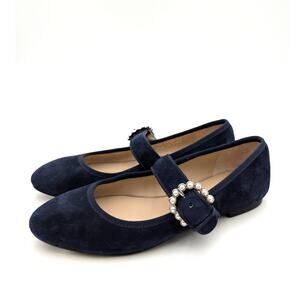 Stuart Weitzman Piper Mary Jane Ballet Flat Women's Nice Blue Size US6.5B EU37
